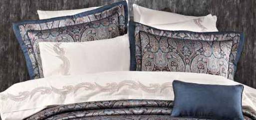 Vinaldi Violet Çift Kişilik Nevresim Takımı İndigo Mavi Kiremit